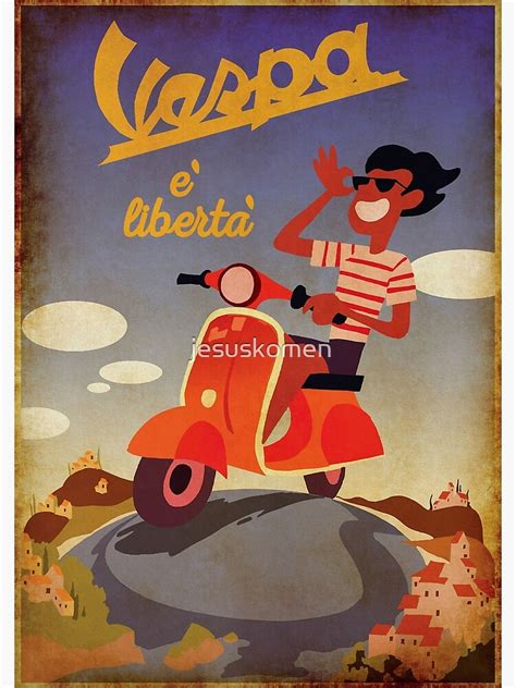 "Vintage Luca Vespa - E Liberta Poster" Poster by jesuskomen | Redbubble