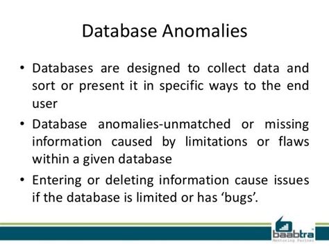 Database Anomalies