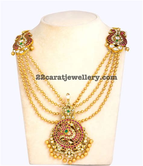 Four Layers Gold Balls Necklace Kandoli Jewellery Designs