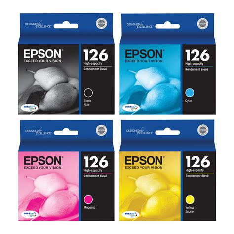 Epson 126 T126 Original Black And Color Ink Cartridge Combo High Yield Bkcmy At Inkjetsuperstore