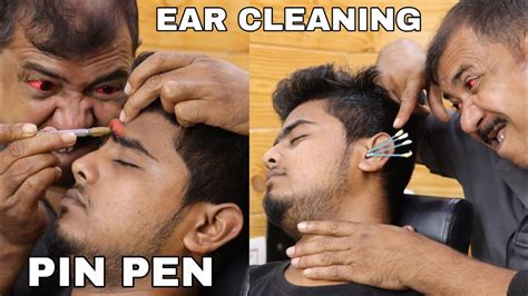 Ear Cleaning By Asim Barber Forehead Tappings With Pin Pen Tools