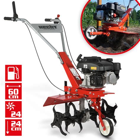 Gartenfräse Benzin 60 cm Breite 3 7 PS Acker Boden Motor Fräse Hacke