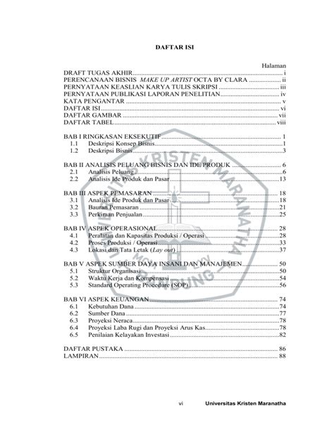 DAFTAR ISI Halaman DRAFT TUGAS AKHIR