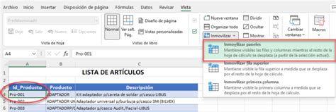 Inmovilizar La Fila Superior Encabezado Al Desplazarse En Excel Y