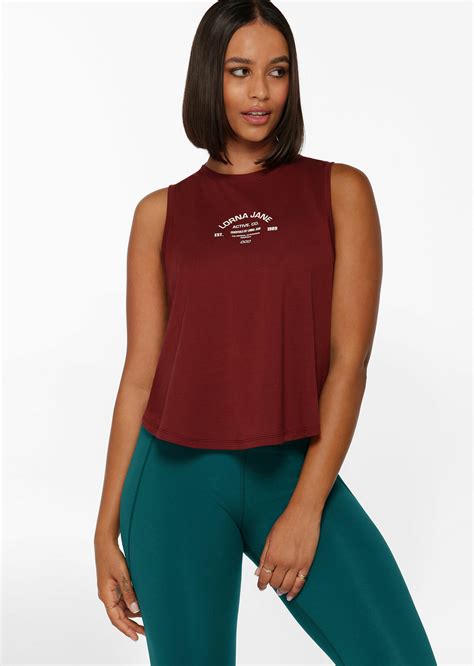 Full Time Active Cropped Tank Red Lorna Jane Usa