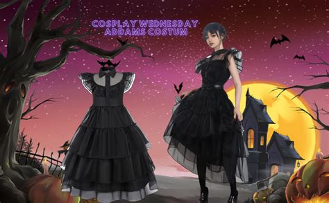 Costum Cosplay Pentru Fete Wednesday Addams Dress Party Chili Cu