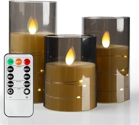 Yming Led Flameless Candles With Timer And Remote Control Real Wax