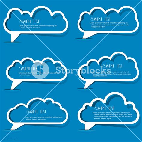 Clouds Speech Bubbles From Paper Outline Royalty Free Stock Image