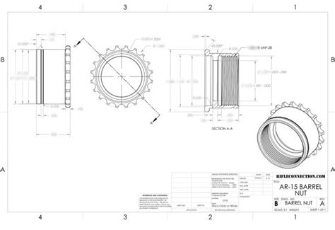 AR-15 Barrel Nut Blueprint