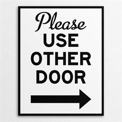 Use Side Door Sign Etsy