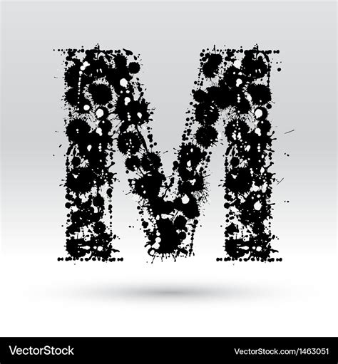 Letter M Formed Inkblots Royalty Free Vector Image