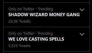 Suprltve On Twitter SHADOW WIZARD MONEY GANG WE LOVE CASTING SPELLS