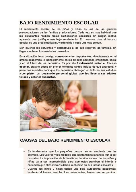 ¿cómo Areglar Los Problemas De Bajo Rendimiento Escolar En Los Niños Mibbmemima ️