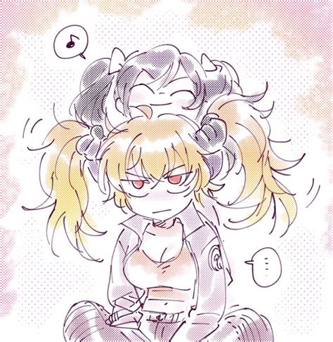 Neo Helping Yang With Her Hair Rwbyfanartnest On Twitter Rwby