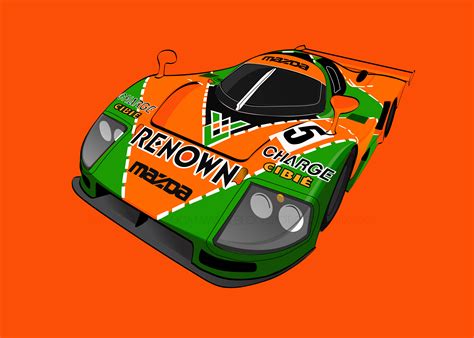 Legendary Mazda 787b Le Mans Winning Race Car Illustration By Nam Kim