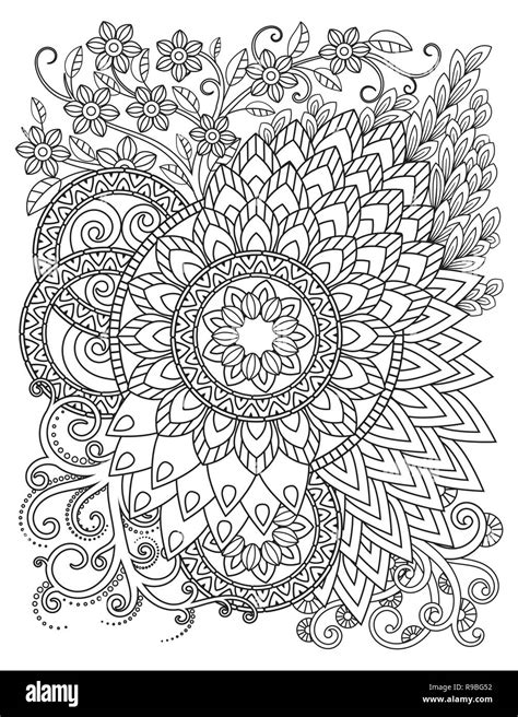 Modèle De Mandala En Noir Et Blanc Livre De Coloriage Adultes Page