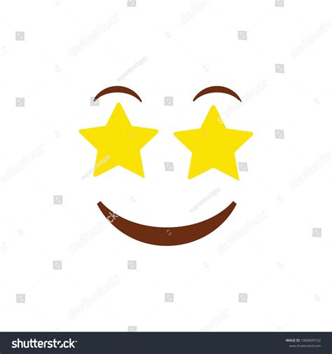 Cute Social Media Starstruck Emoji On Stock Vector Royalty Free