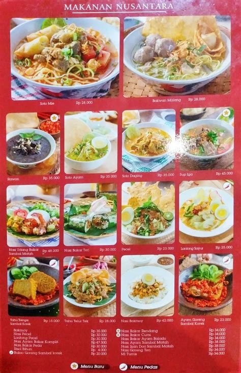 Menu of Kedai Kumala, Kebayoran Lama, Jakarta