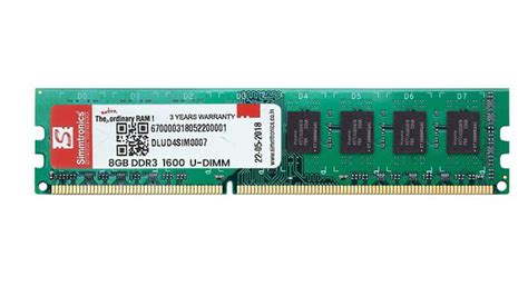 Buy Best 8gb Ddr3 Ram 1600mhz For Desktop Online Simmtronics