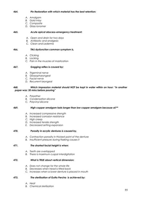 1100 Mcq In Dentistry With Answers