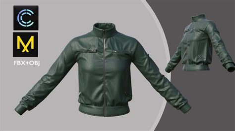 ArtStation Female Leather Jacket Marvelous Designer Clo3d Project