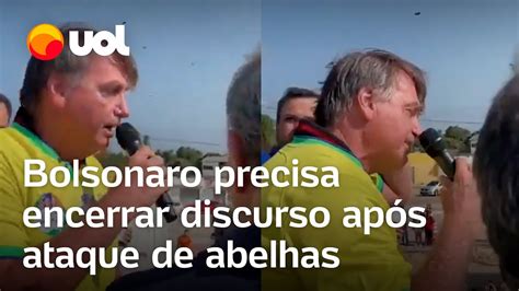 Bolsonaro é atacado por abelhas e precisa encerrar discurso no Rio