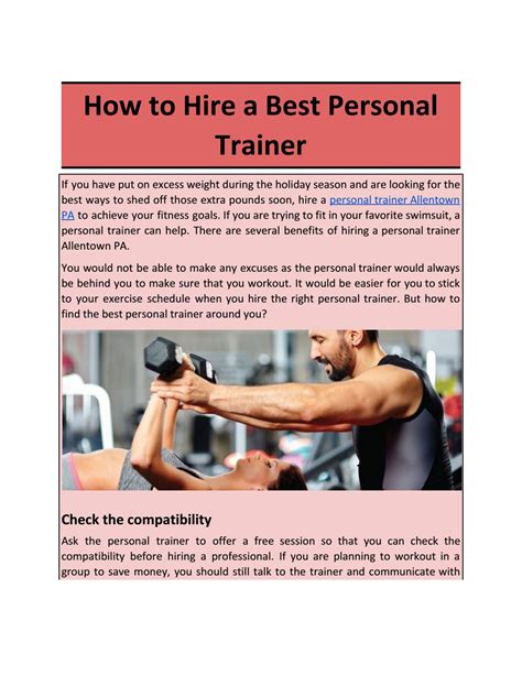 How To Hire A Best Personal Trainer By Forward Thinking Fitness Issuu