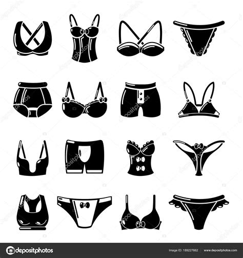 Underwear Types Icons Set Simple Style Stock Vector Image By