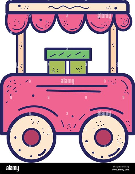 Isolated Colored Carnival Food Cart Sketch Icon Vector Stock Vector