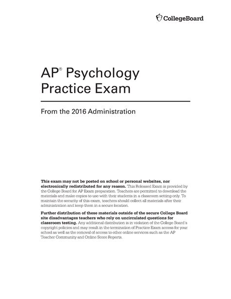 Ap Psychology Practice Exam Mcq Multiple Choice Questions With