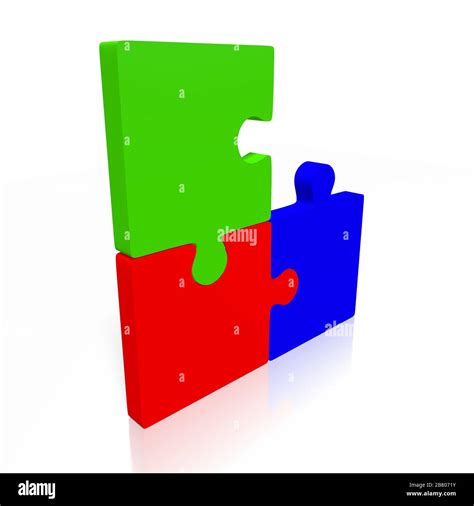 3D jigsaw puzzle illustration Stock Photo - Alamy