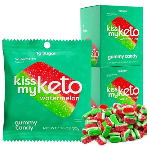 Kiss My Keto Gummies Candy Low Carb Watermelon Candy Gummy Keto Snack Pack Healthy Candy