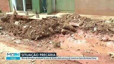 MG Inter TV 2ª Edição Grande Minas Obra de drenagem parada preocupa