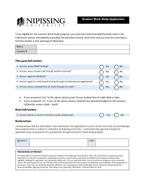 Fillable Online Summer FWS Application Cornell Financial Aid Fax