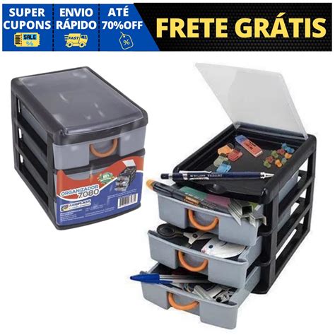 Organizador C Gavetas Multiuso Preto Arqplast Shopee Brasil