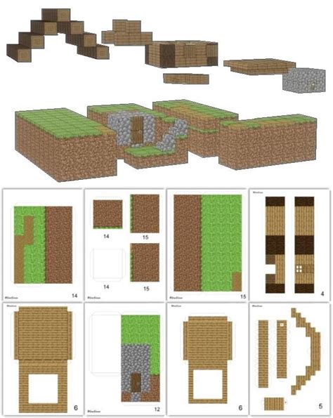 Minecraft Style Village House Diorama Paper Model