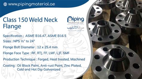 Class 150 Weld Neck Flange And ANSI B16 5 150 WNRF Flanges Dimensions