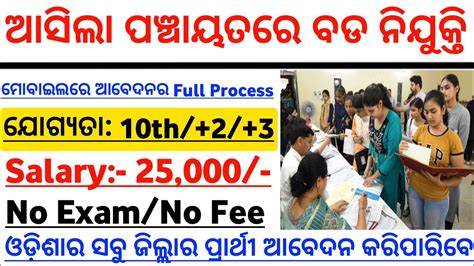 Odisha Panchayat Level Job Vacancy 2023 10th Pass Govt Jobs In Odisha