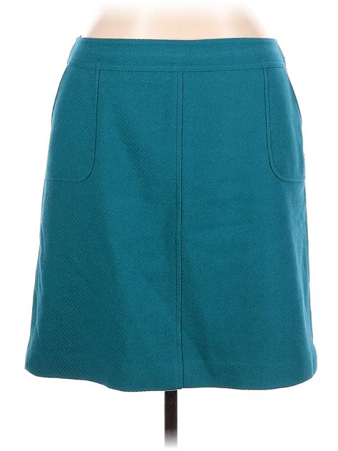 Talbots Solid Teal Casual Skirt Size 16 75 Off ThredUP