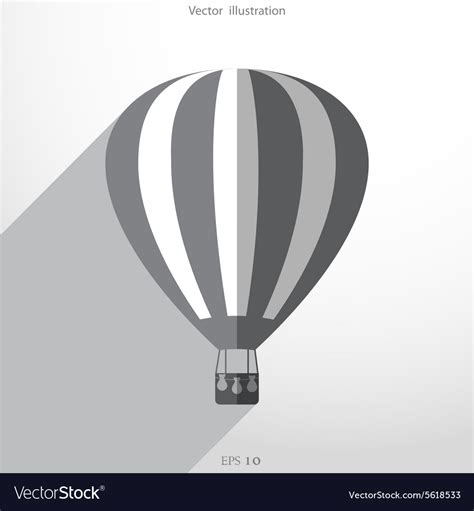 Hot Air Balloon Web Flat Icon Royalty Free Vector Image