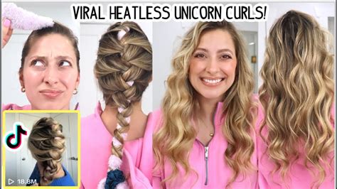 Viral Tiktok Heatless Unicorn Curls Step By Step Tutorial Overnight Curls Heatless Curls