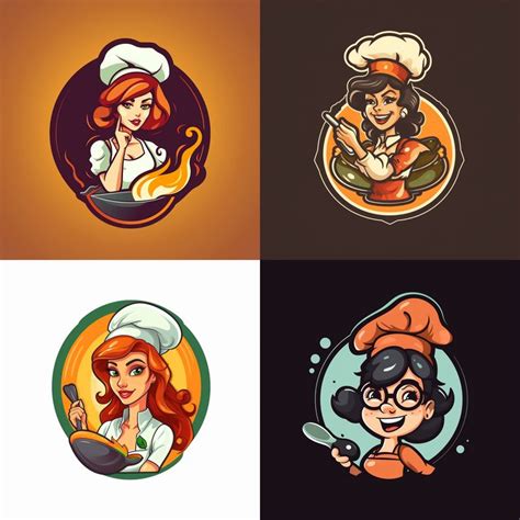 Mascot Women Cooking Logo In 2024 Cooking Logo Bakery Logo Design