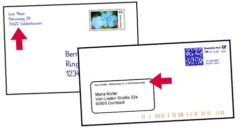 briefumschlag mit fenster wo absender