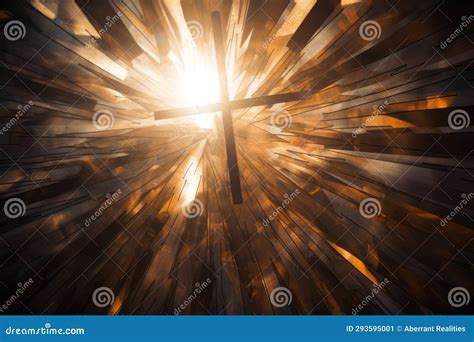 An Abstract Image of a Cross with Rays of Light Coming from it Stock ...