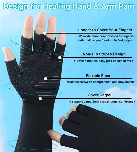 Snapklik Copper Long Arthritis Gloves Long Wrist Compression Arm