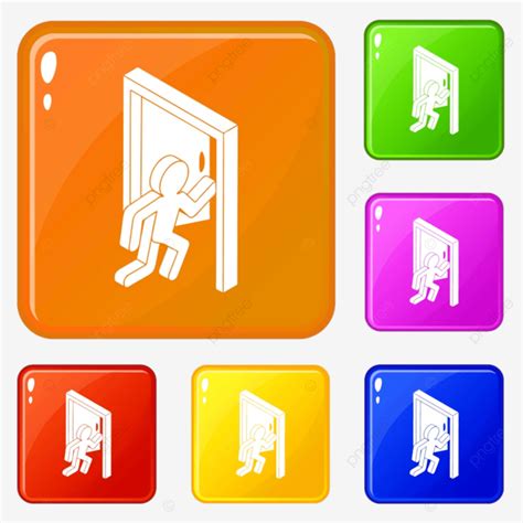 6 Color Vector PNG Images Market Exit Icons Set Collection Vector 6