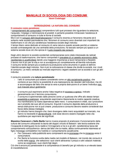 Manuale Di Sociologia Dei Consumi Manuale Di Sociologia Dei Consumi