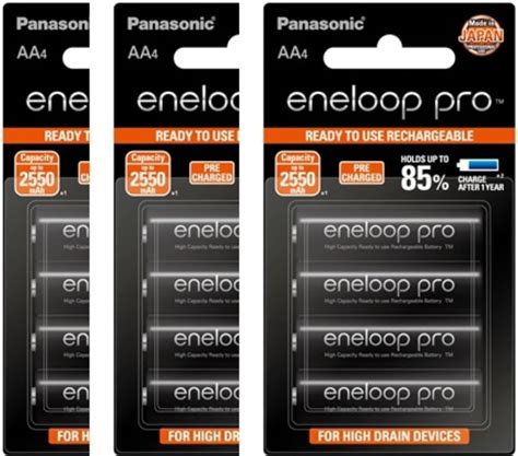 Buy Panasonic Bk 3hcce 12bn Eneloop Up To 2550 Mah Pro Aa High