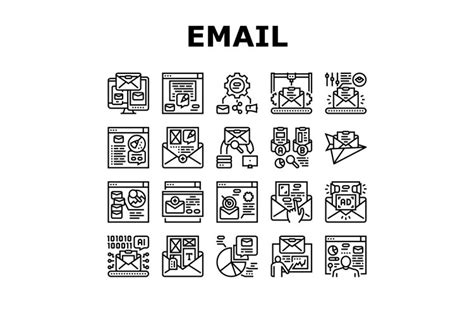 email marketing internet web icons set vector (2453855)