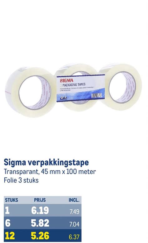 Sigma Verpakkingstape Aanbieding Bij Makro